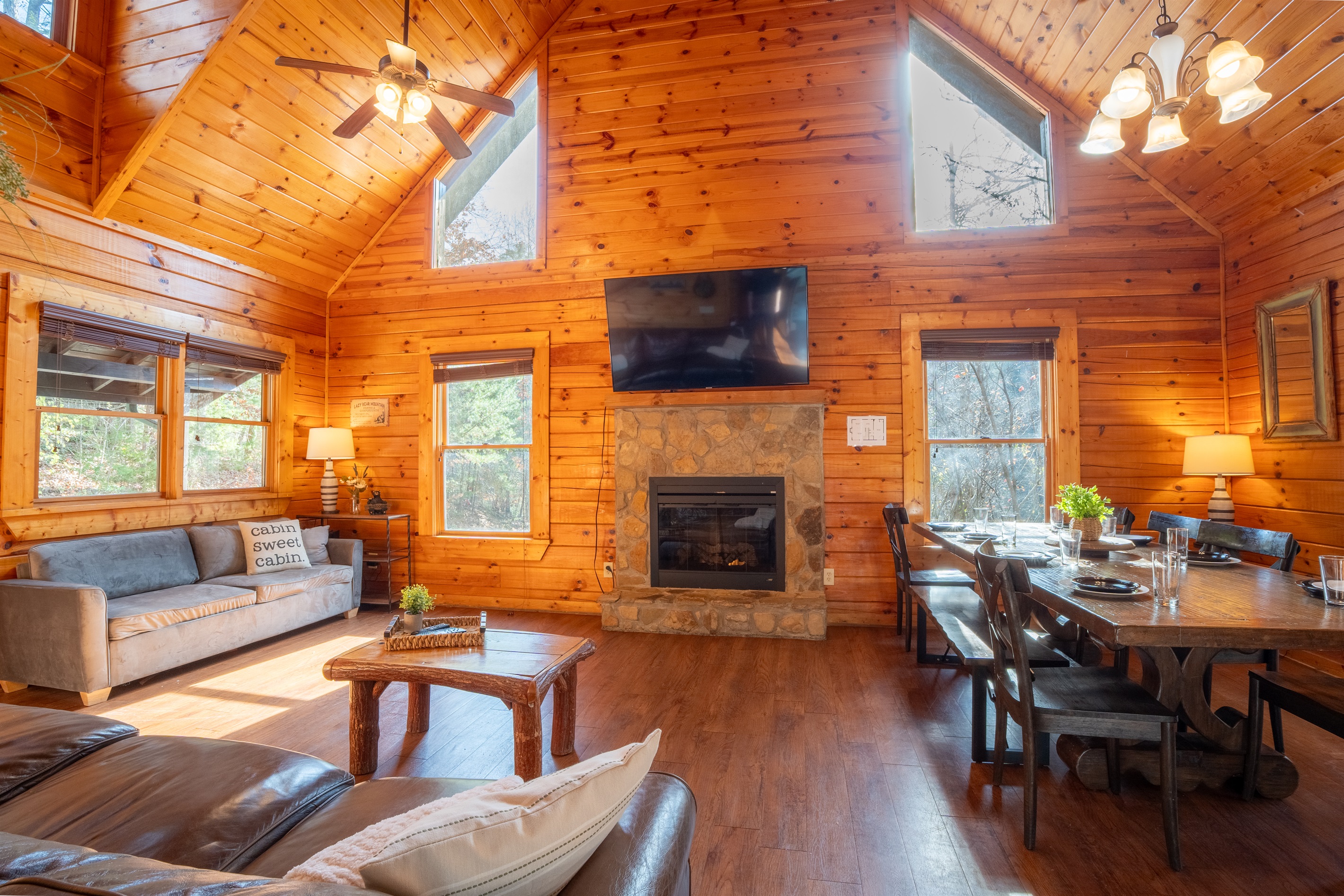 The natural light fills the room.