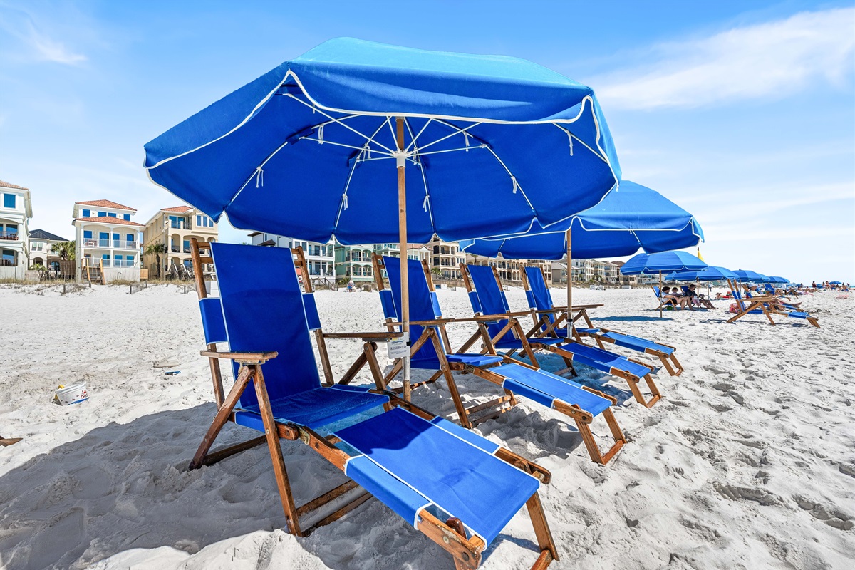 Beach Service | Two umbrellas and Four chairs - on the beach right in front of the home, included with your stay, during beach service season, March to October!