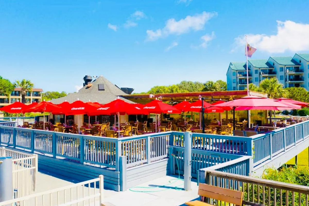 Resort beach bar and deck