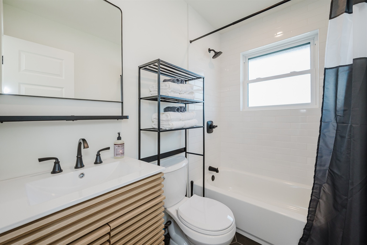 Plenty of space and storage to get ready in each full bathroom.