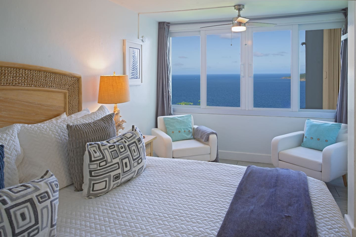 Views of the ocean and Hans Lollik Island