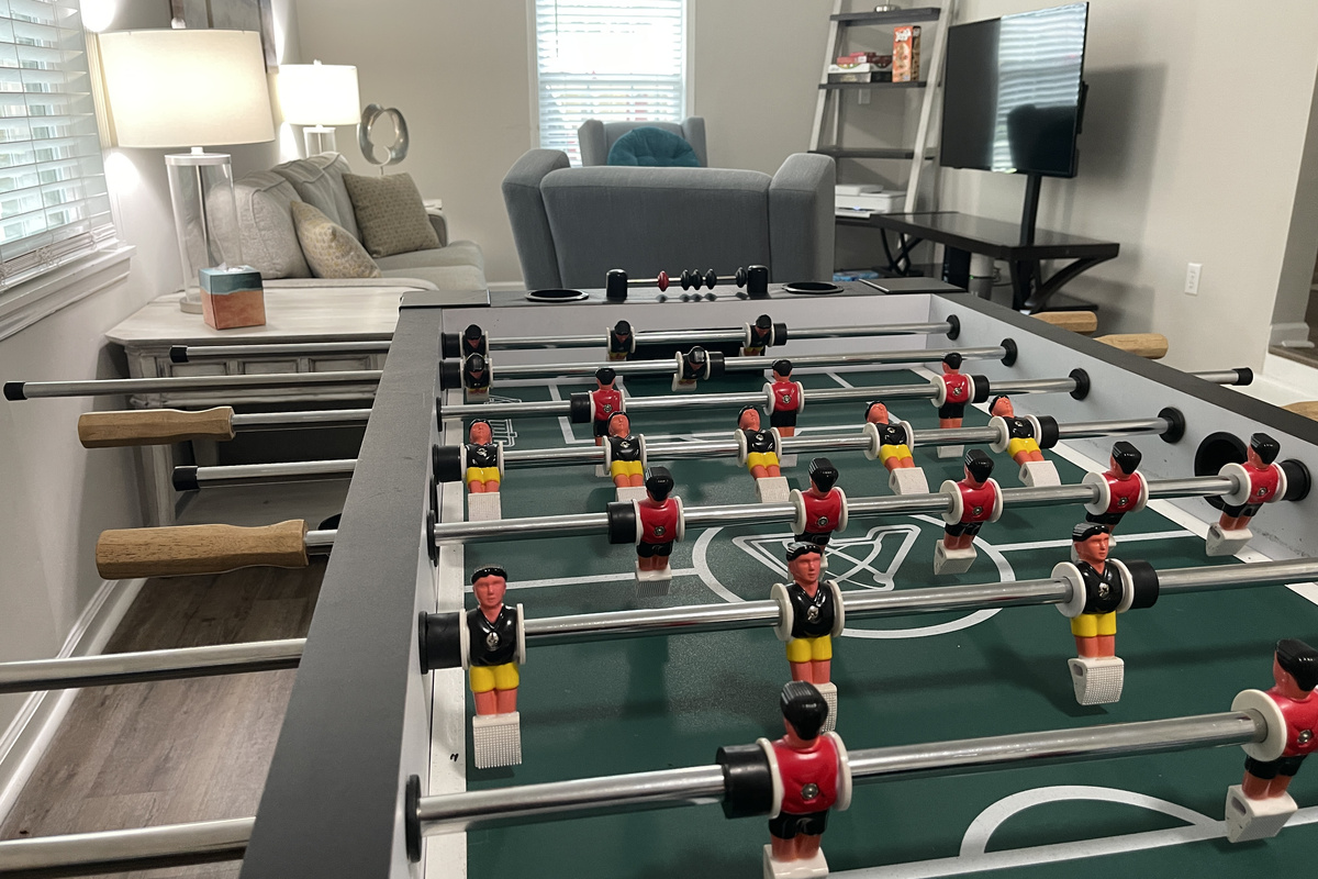 Enjoy a game of foosball