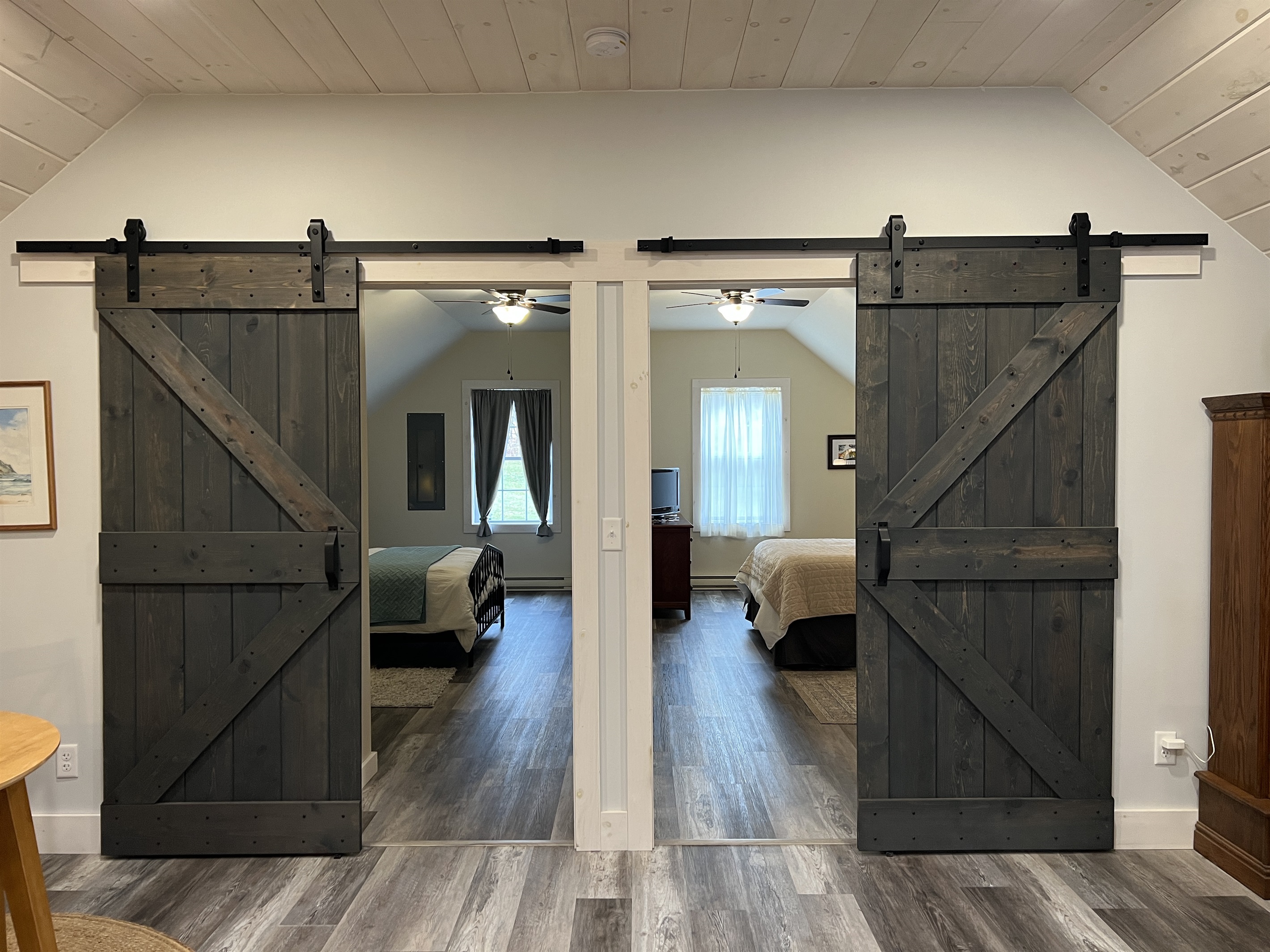 Horse Haven view into the bedrooms' from the main area.