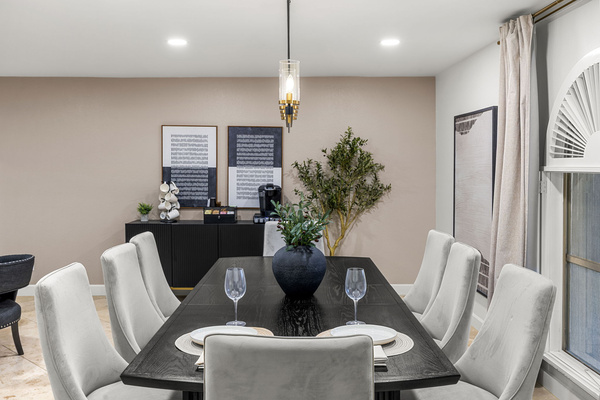 Spacious dining area perfect for meals and gathering together