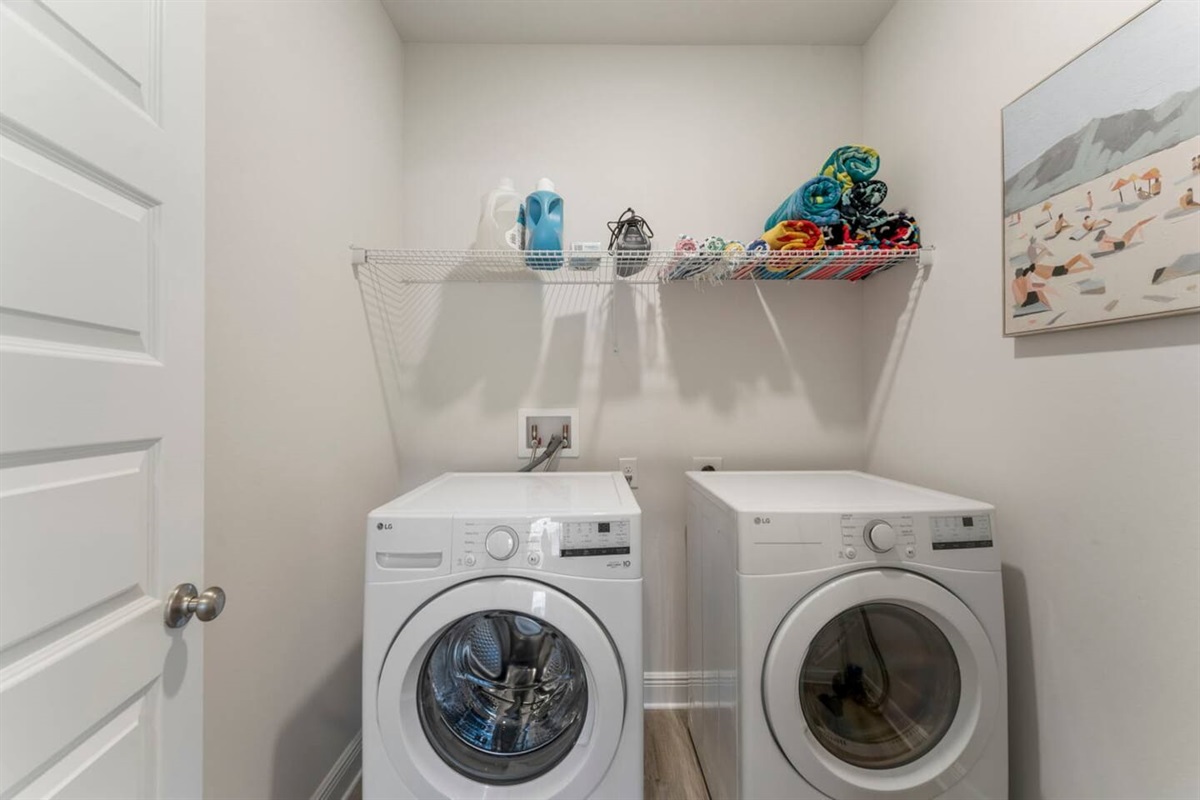 Well-equipped laundry space to make chores quick and simple