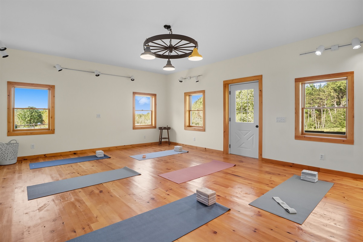 Yoga or meditation room filled with natural light.