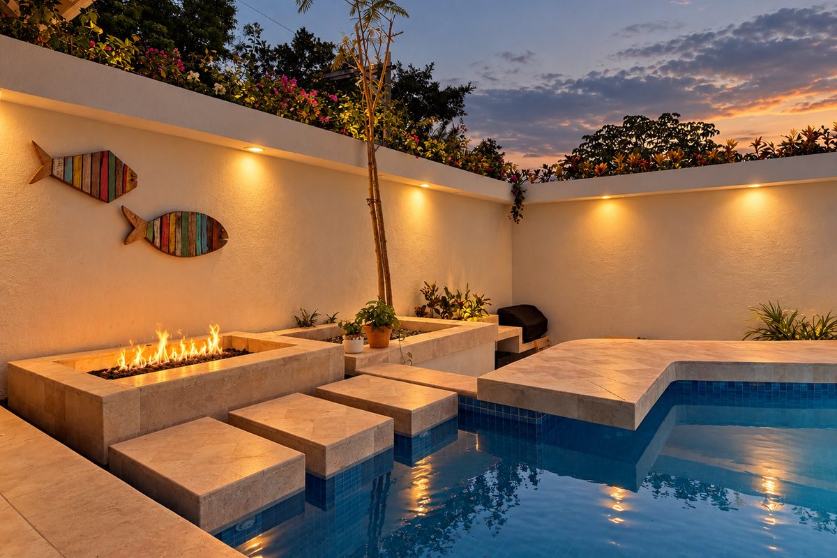 Sunset relaxing on the patio
