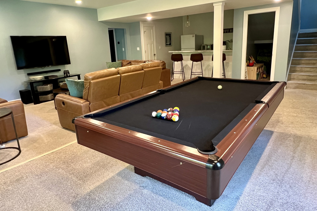 Challenge friends to a game of pool.