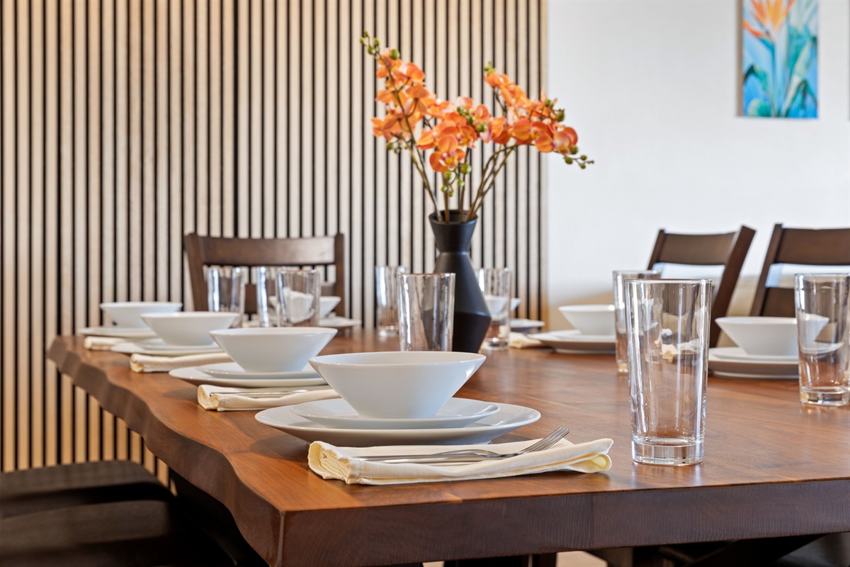 Dining area seating for 12 total.