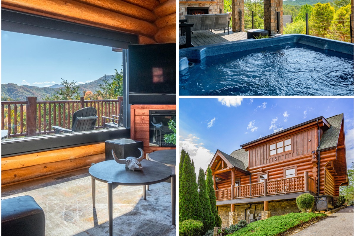 EASY drive to REAL log cabin with AMAZING VIEWS!  Great location!