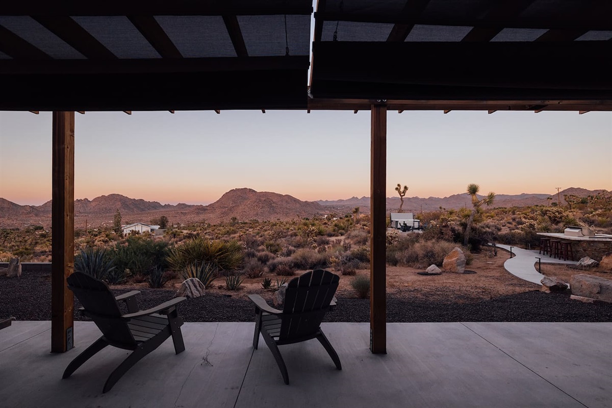 Start your day with coffee or wind down at sunset on the patio chairs overlooking the mountains.