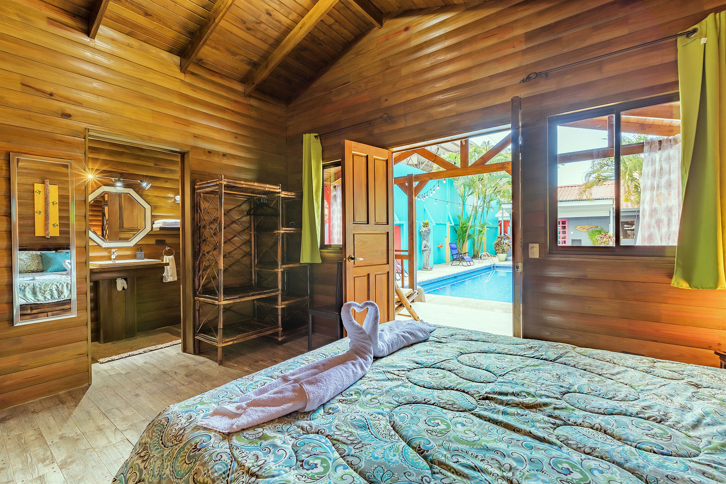 Bedroom view of pool