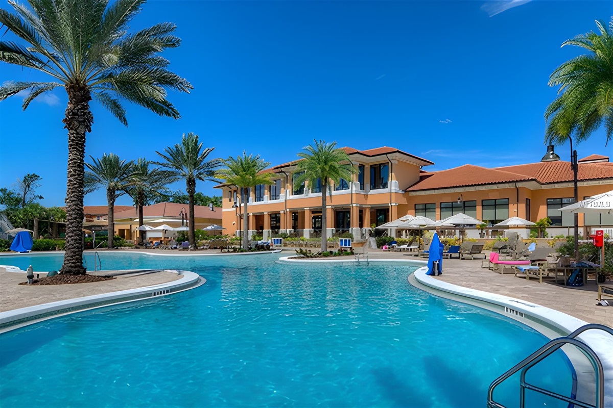 Our vacation home at Regal Oaks offers  you a resort style stay with the comforts of home.  You have access to the resort amenities with two heated pools, water slides, jacuzzi, tennis courts, restaurants, kid's club, and more! And no resort fee :)