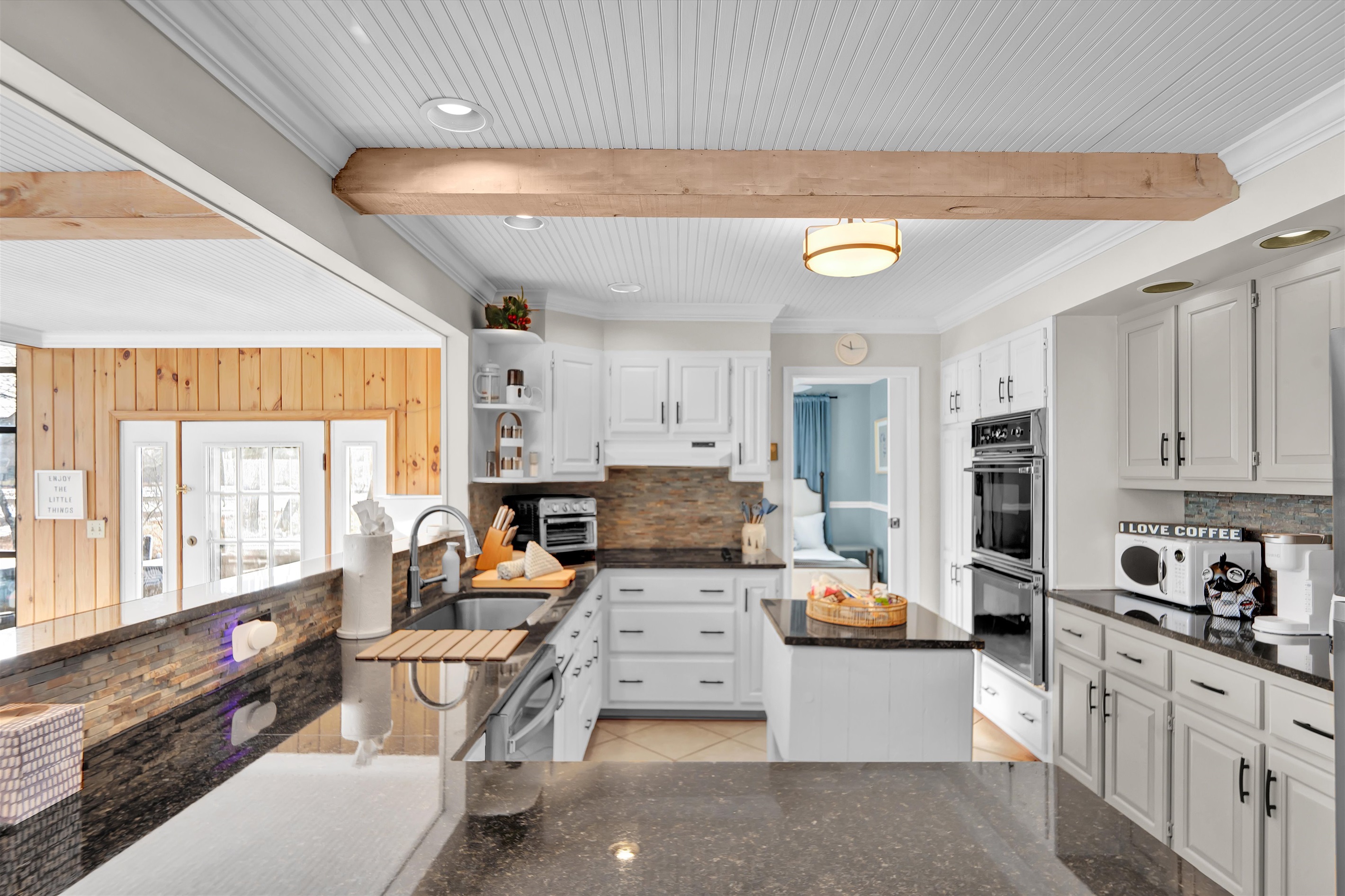 Bright kitchen ready for shared meals.