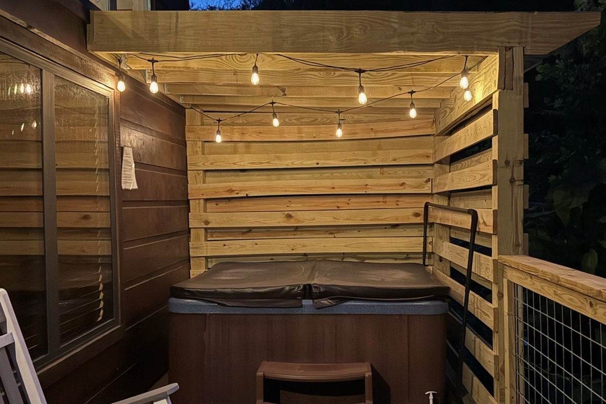 Relax in the Hot Tub. New Pergola and Privacy Screen