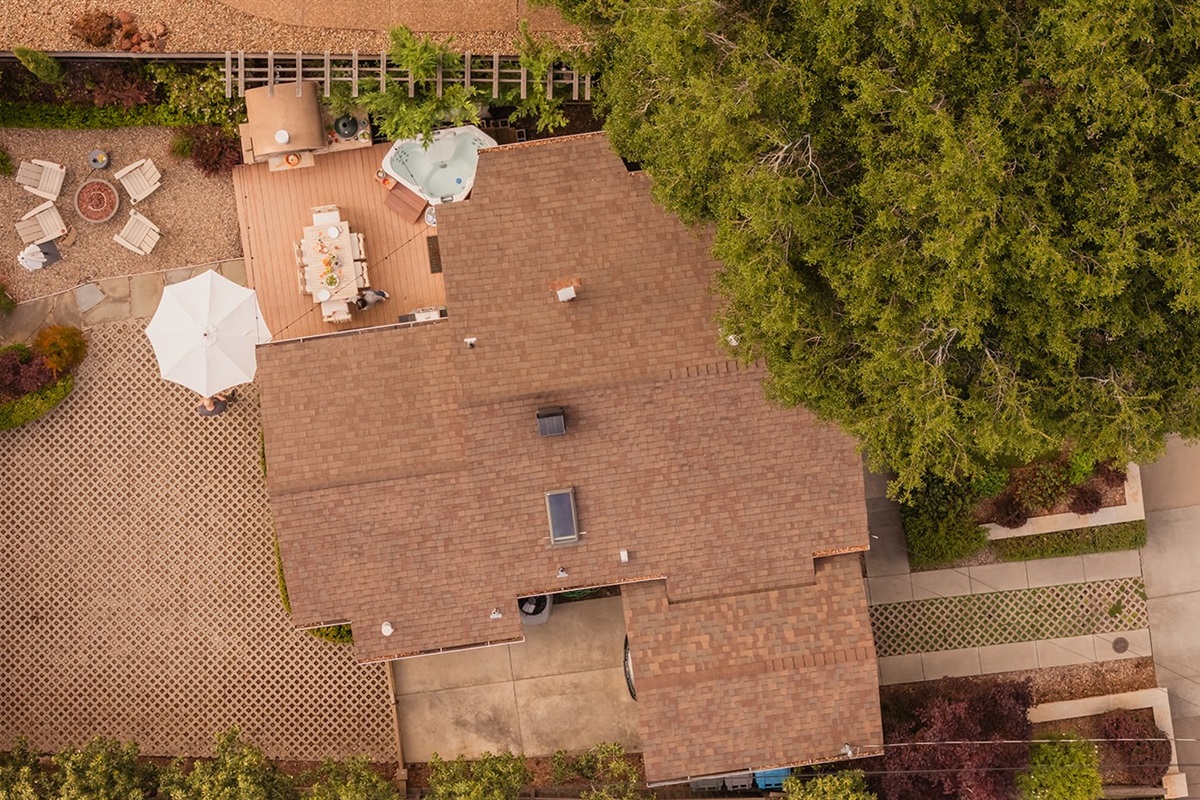 Aerial view of the home