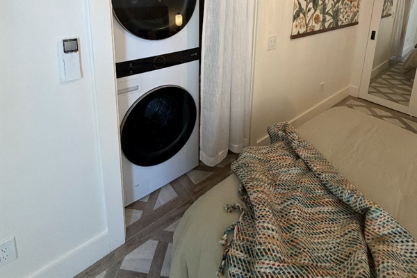 Washer and dryer with detergent provided