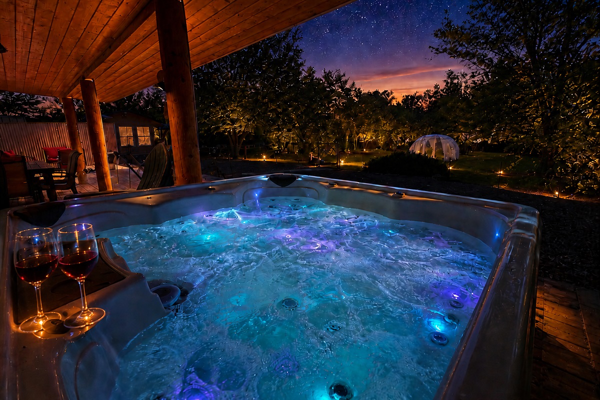 Enjoy Night Skies from The Hot Tub
