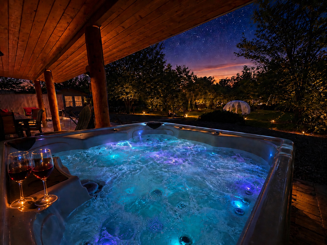 Enjoy Night Skies from The Hot Tub