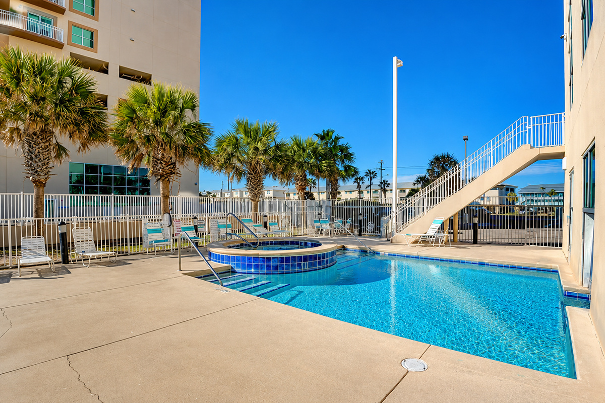 Outdoor pool and hot tub...