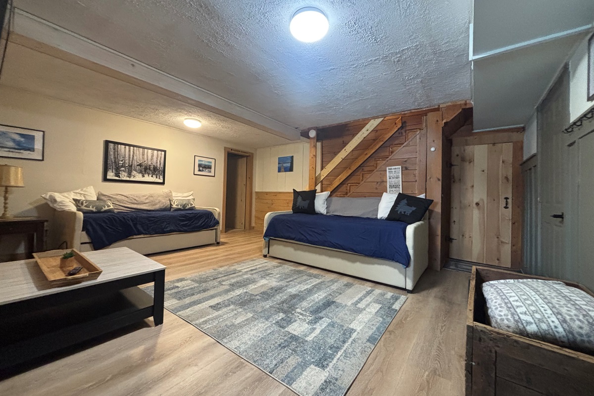 Lower level sitting and sleeping area