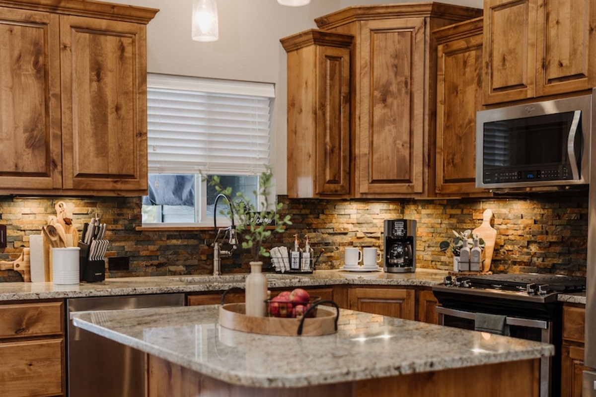 Fully stocked kitchen