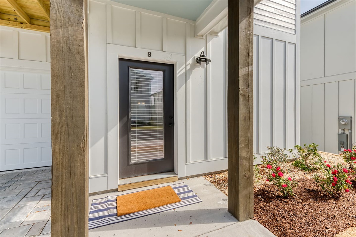 Welcoming private front entrance