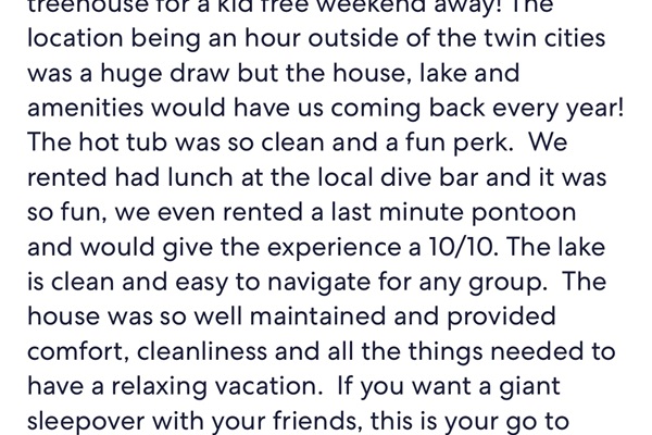 Maggie booked our Treehouse on the Point that has a hot tub (not this one)