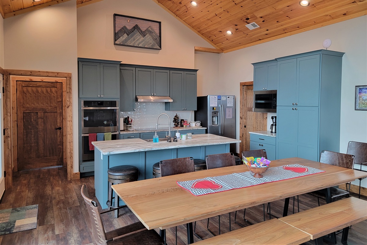 We built the wall art, dining table and benches :)