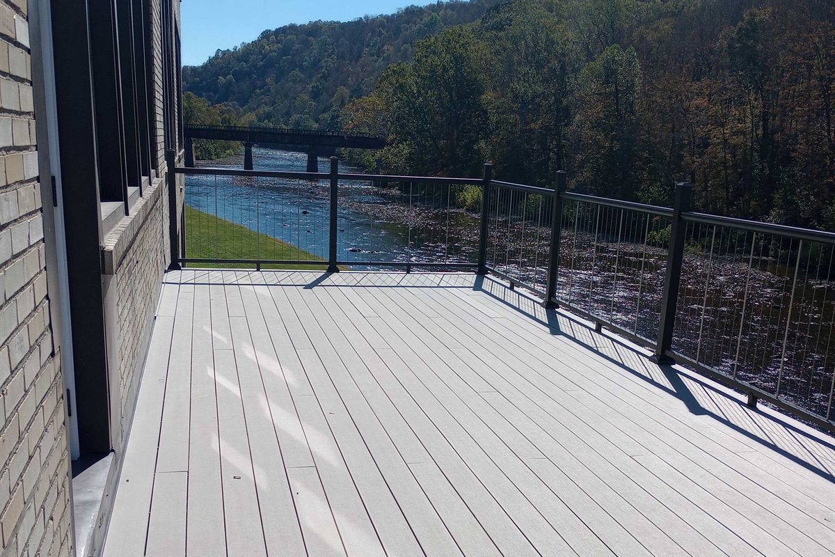 the deck with high bridge on the GAP trail in distance