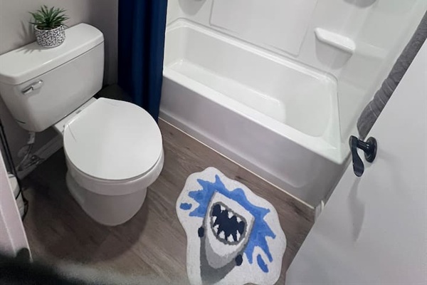 Bathroom with a shower/tub combo
