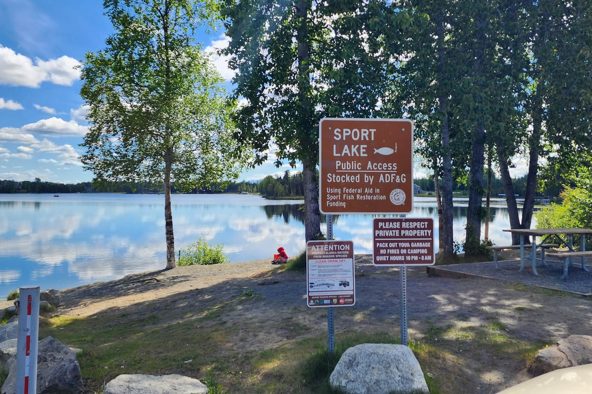 Sport Lake located across the street