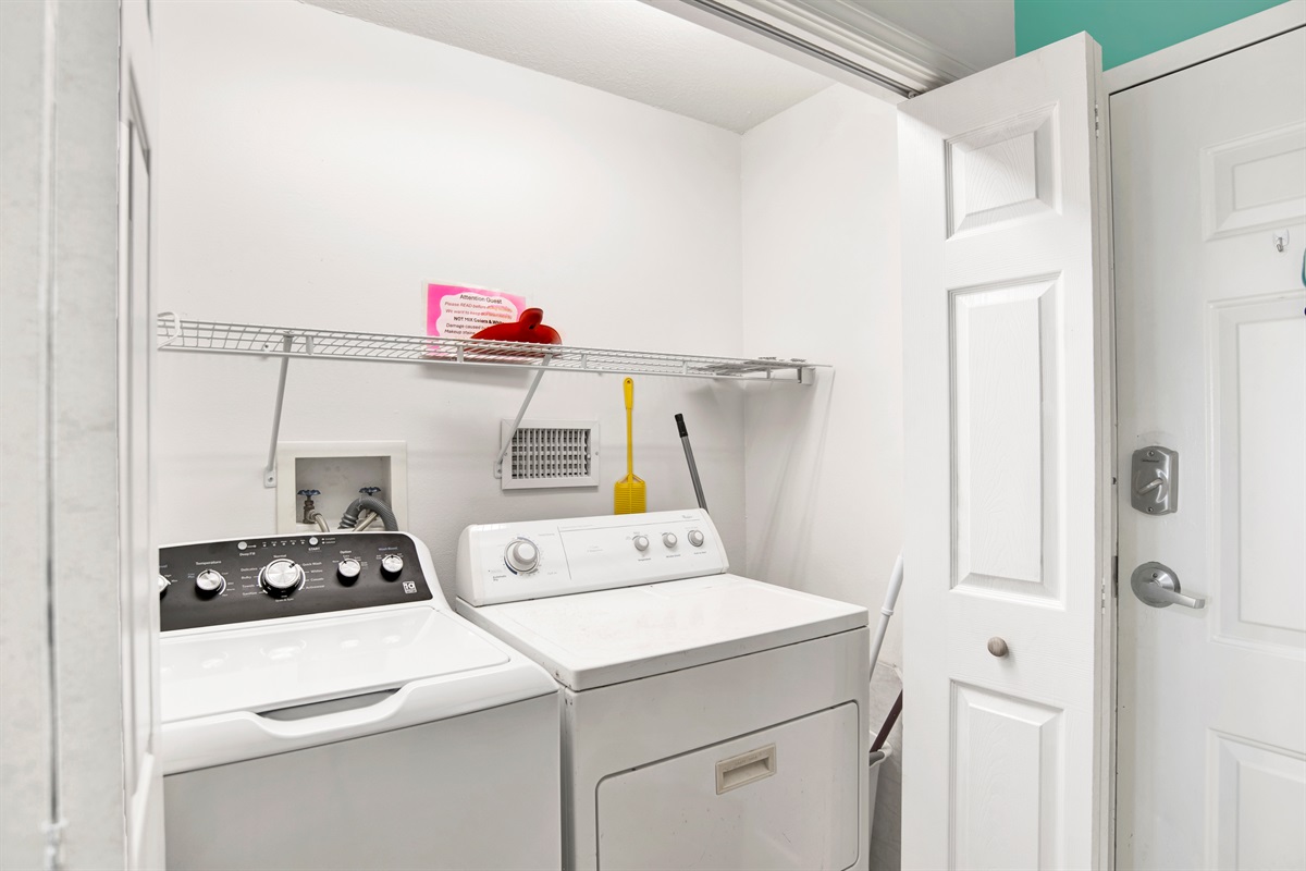 Full size washer/dryer in the unit