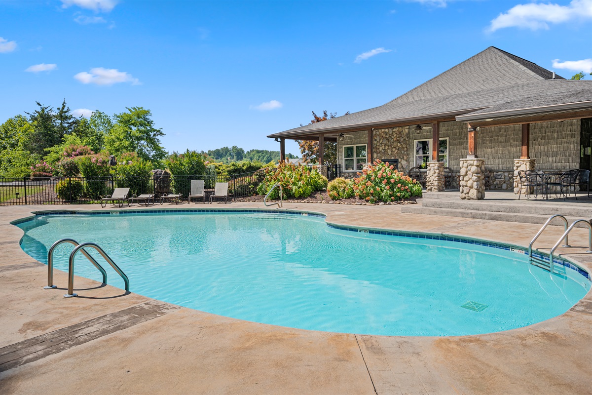 Community pool is just a short walk from the property