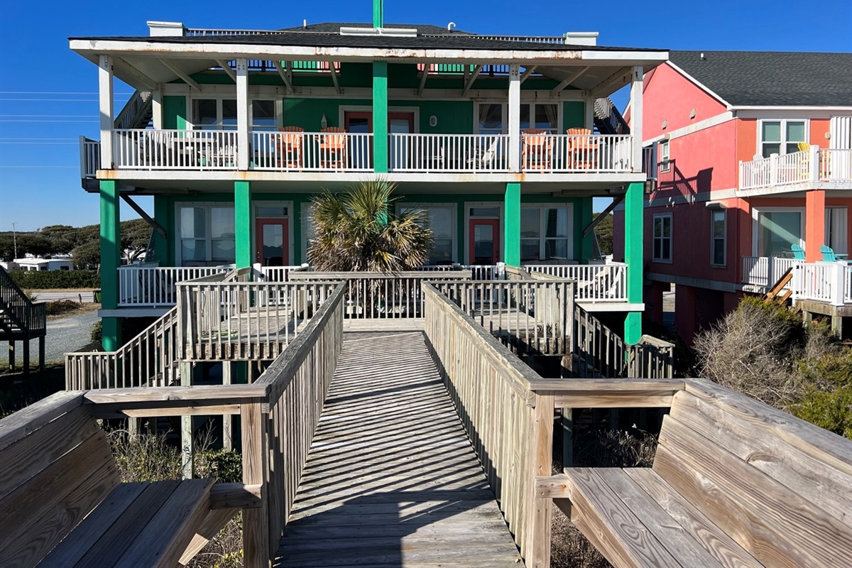 Stars is on the left side of the Up On The Roof duplex, looking up from the beach
