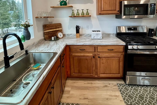 Large open kitchen perfect for preparing meals