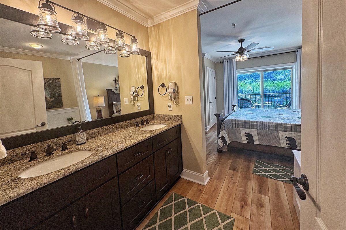 Refaced vanity and mirror frame