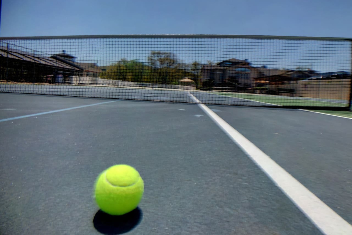 Two lighted tennis courts