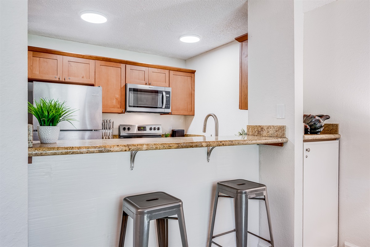 Bar seating for quick casual bites