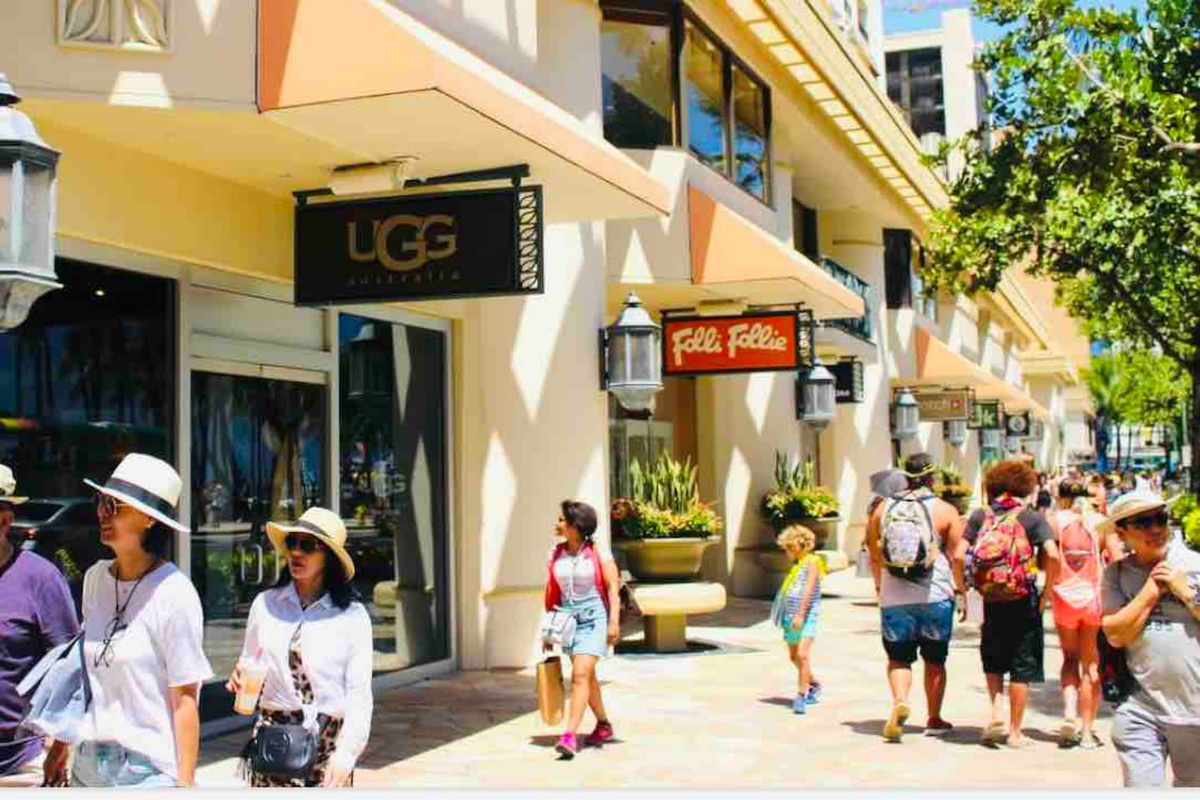 Shopping strip one block away from the condo.