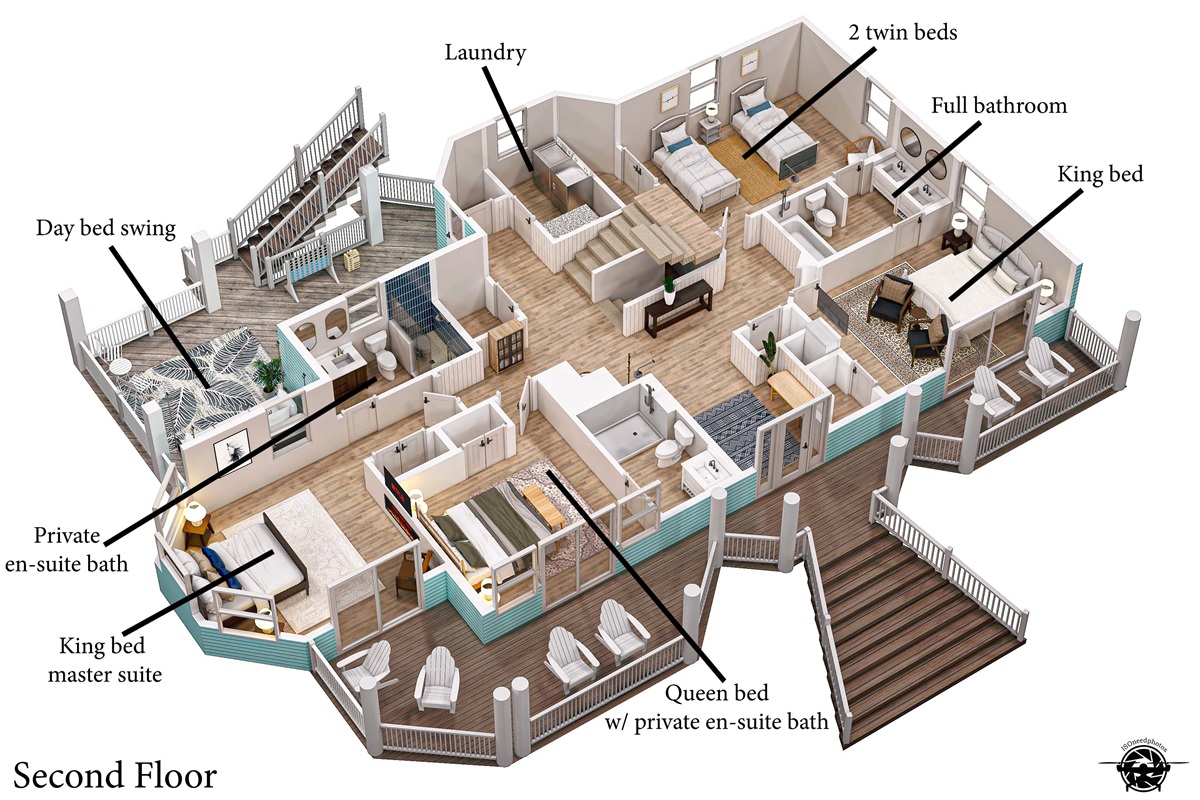 3d Floor Plans 2nd floor
