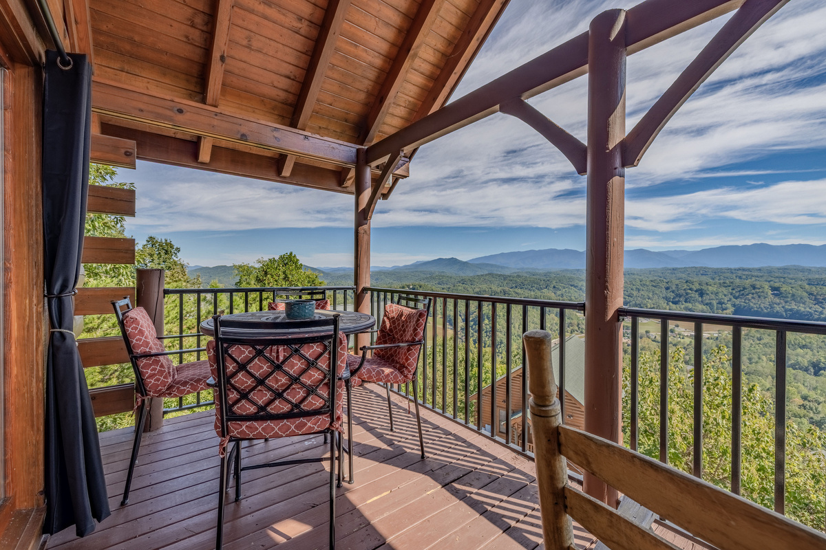 Our favorite activity is sitting on the deck enjoying the Smoky Mountain Vistas