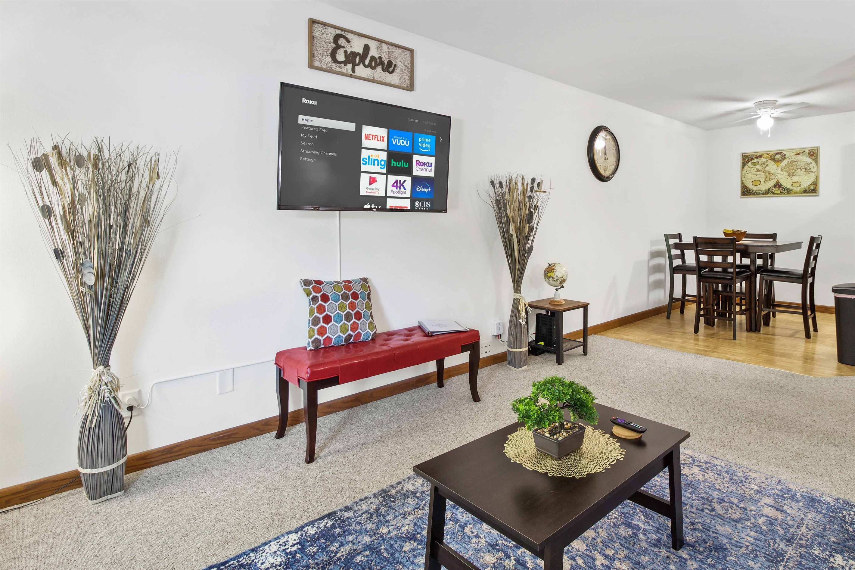 50in 4k Roku TV and the ability to login to any of your own services.