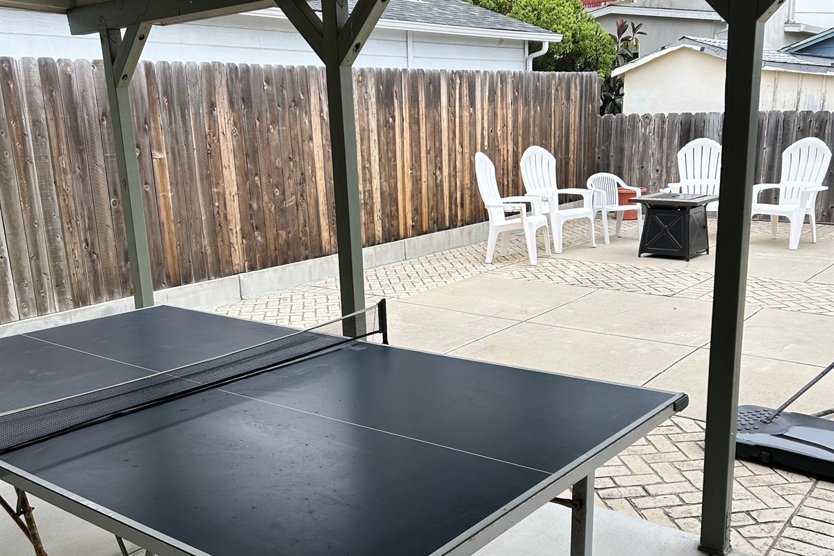 Backyard Ping Pong and Fire Pit