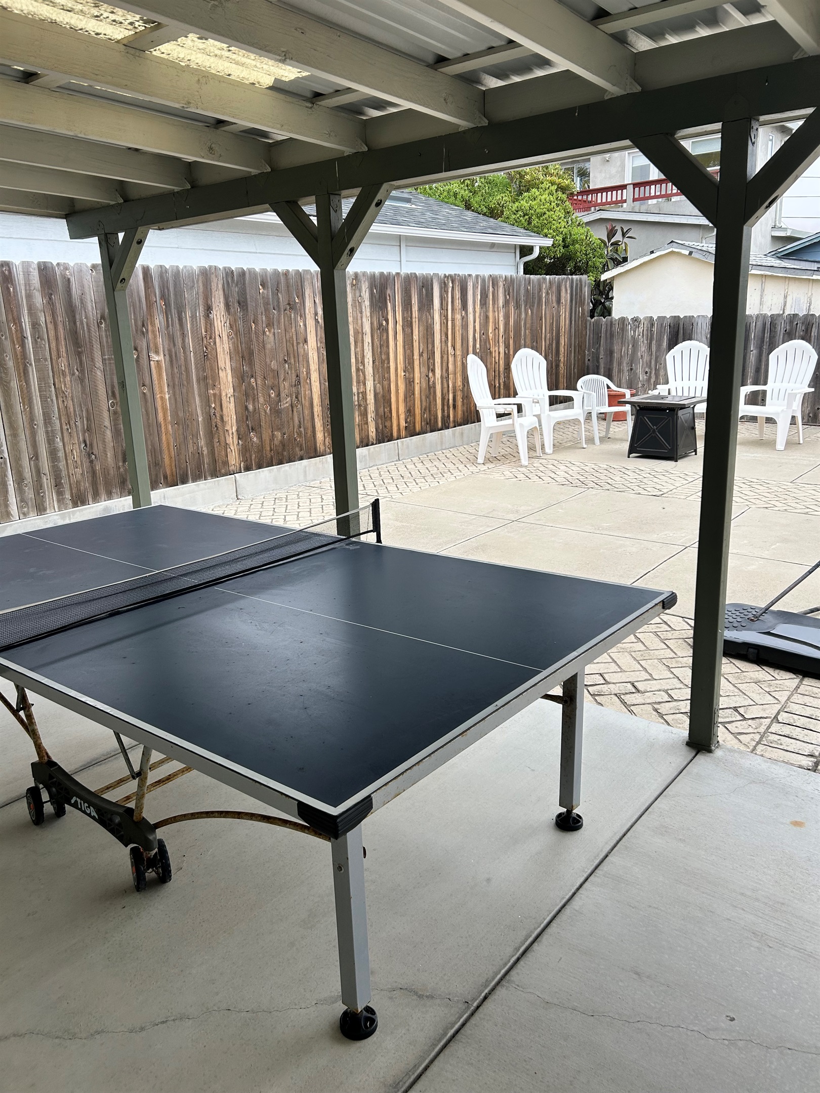 Backyard Ping Pong and Fire Pit