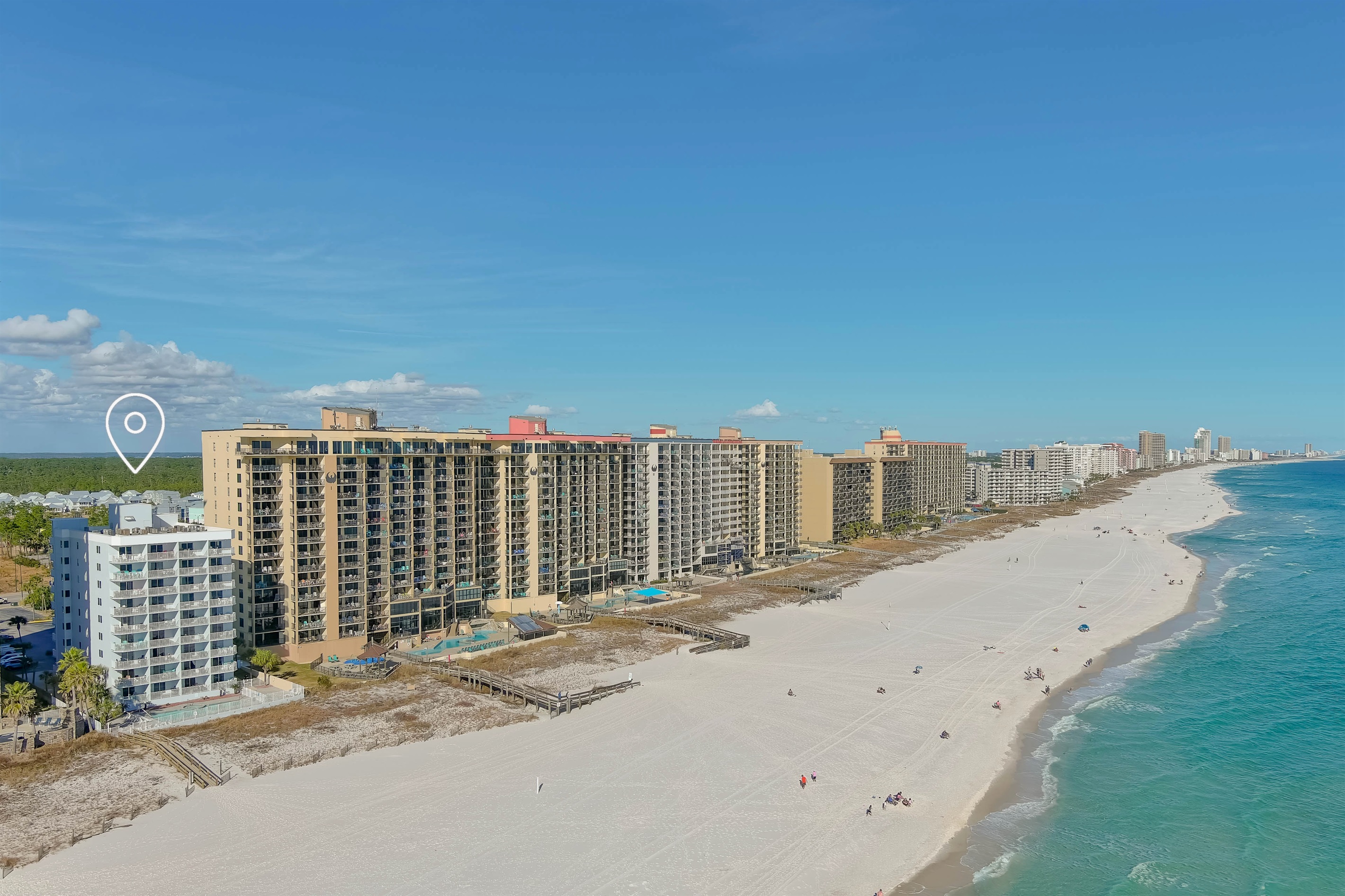 Panoramic views and seamless access to paradise. The brilliant white sands and emerald Gulf waters await, connected by the private boardwalk. Start your perfect beach day right here.