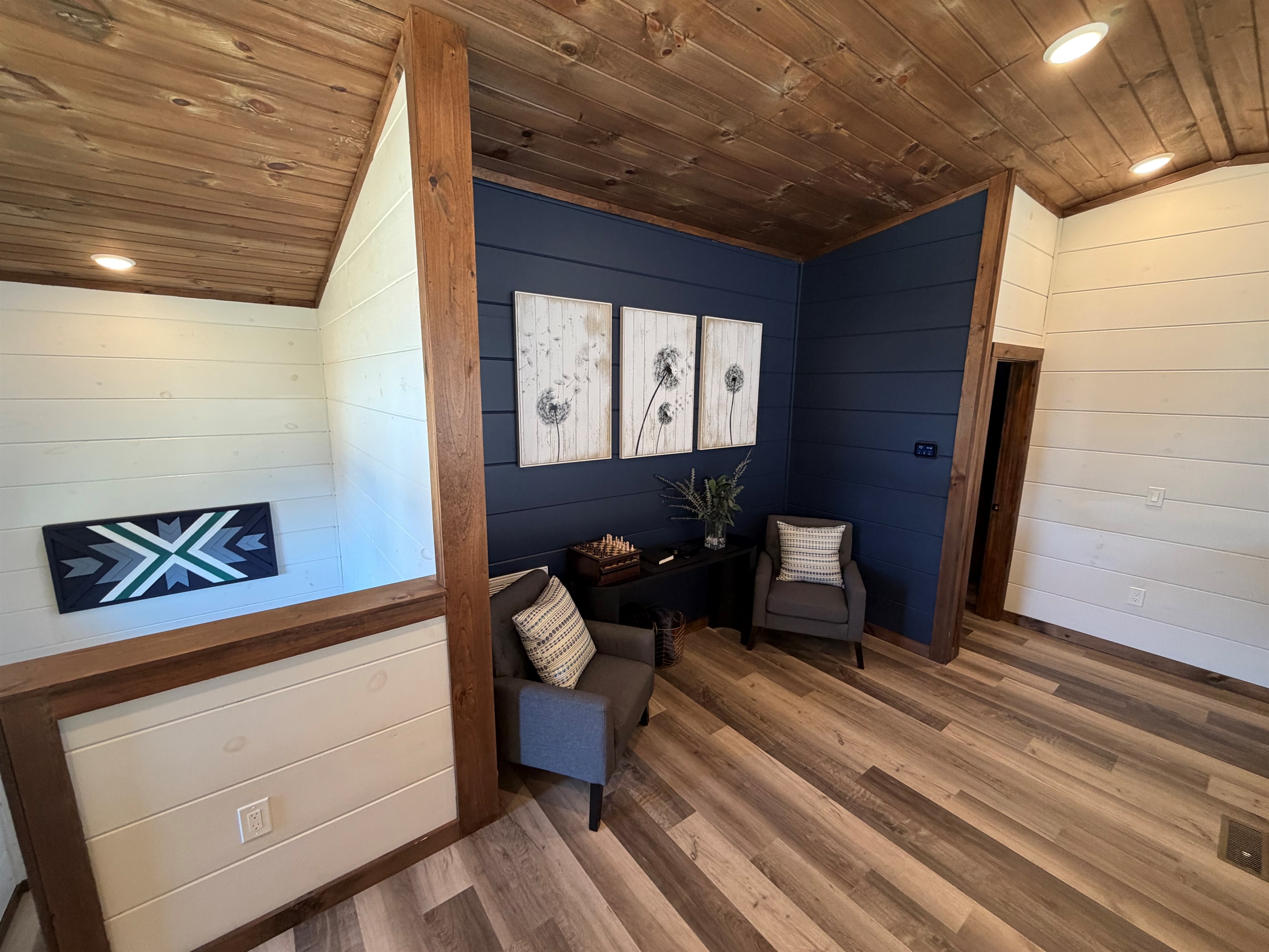 Loft area offers chess, checkers, tic-tac-toe