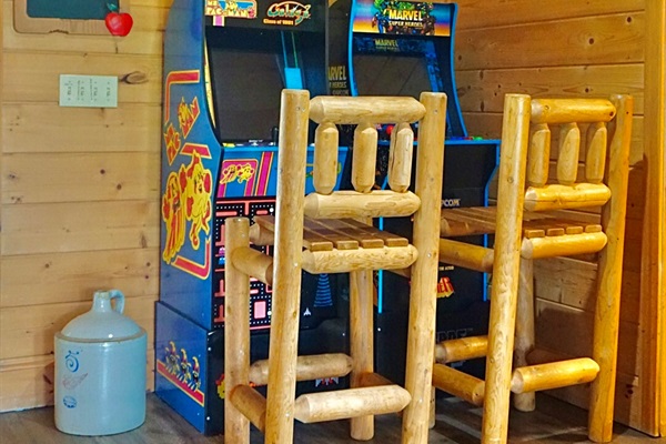 Game Room: Unleash your inner gamer with retro arcade machines and fun seating!