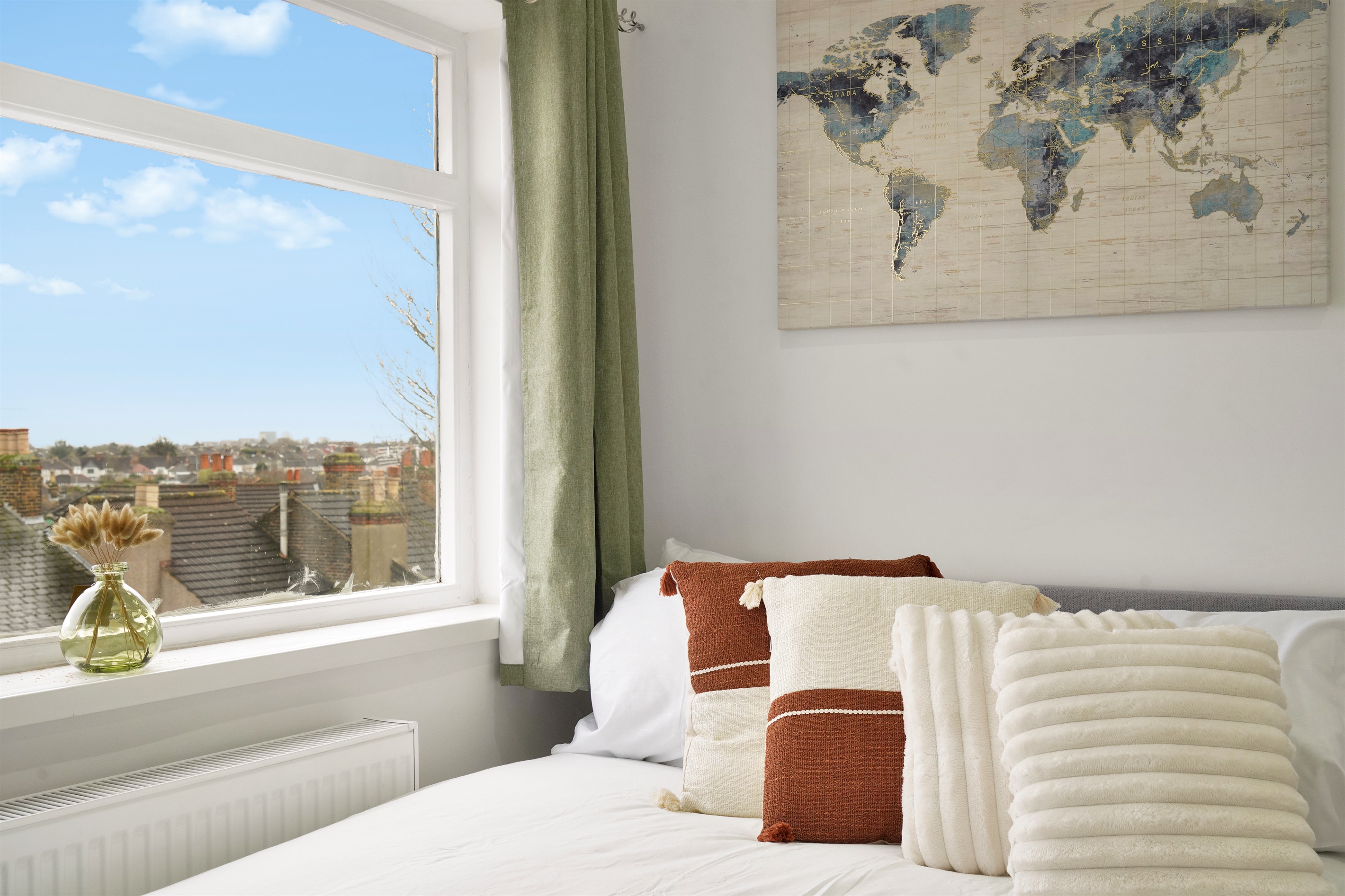 [double bedroom, artwork]