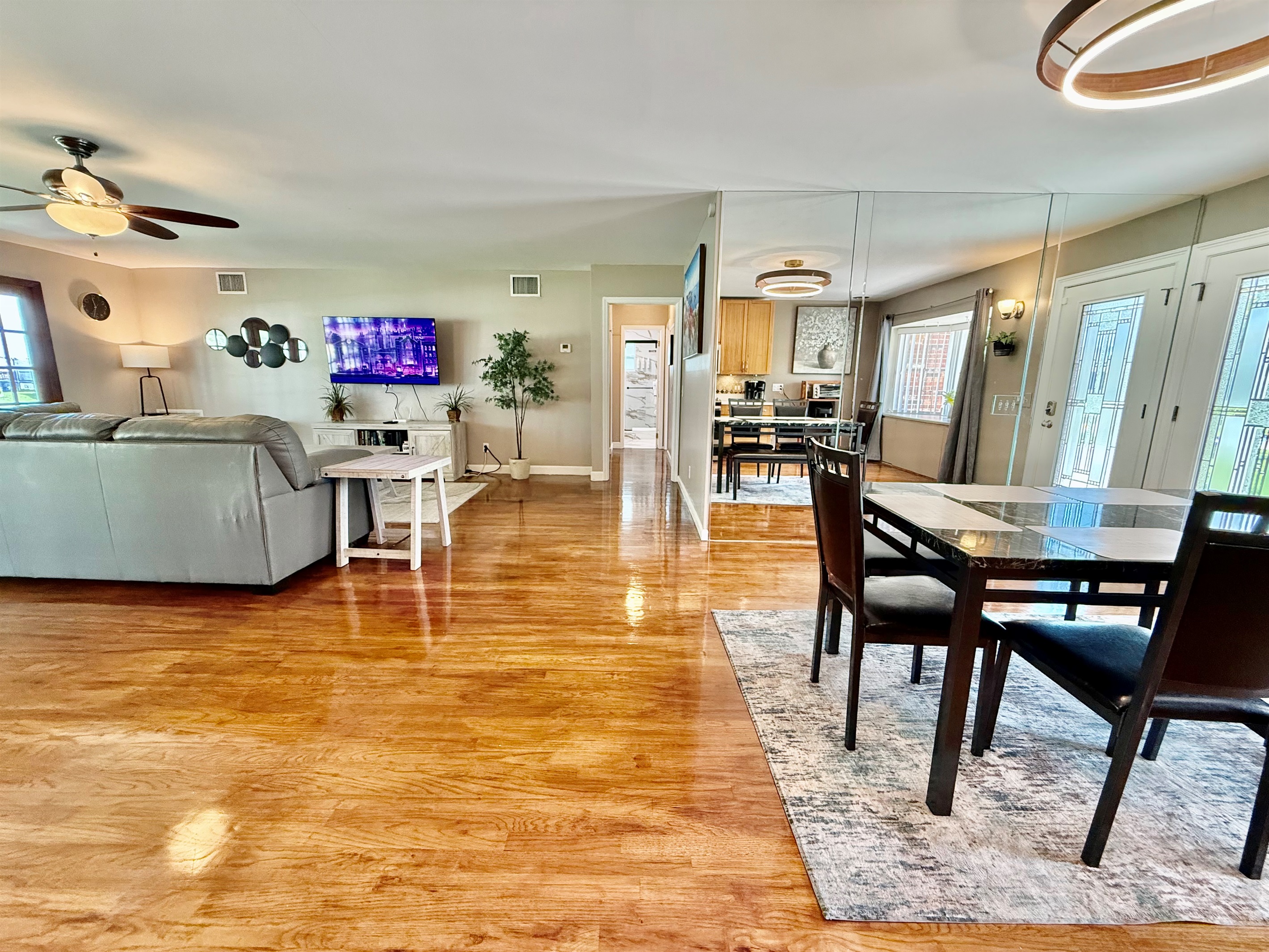 Whether you're enjoying a quiet morning or winding down with a movie, this calming and well-appointed living space sets the tone for your stay.